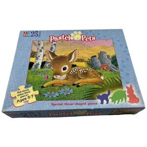 Vintage‎ Milton Bradley Puzzle 25 Pcs Baby Deer Fawn Pastel Pets Special Pieces